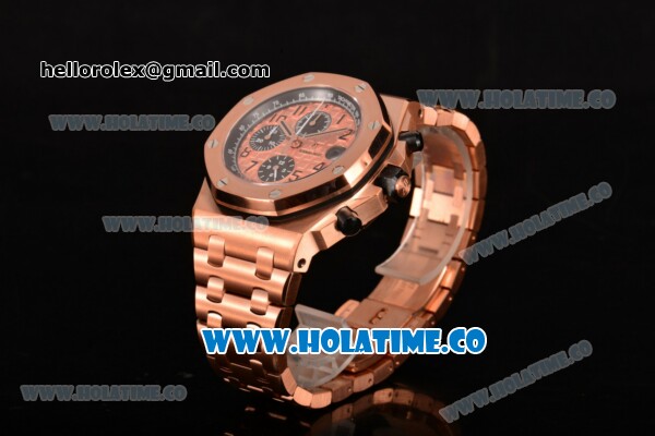 Audemars Piguet Royal Oak Offshore 2014 New Chrono Swiss Valjoux 7750 Automatic Full Rose Gold with Arabic Numeral Markers and Rose Gold Dial (J12) - Click Image to Close